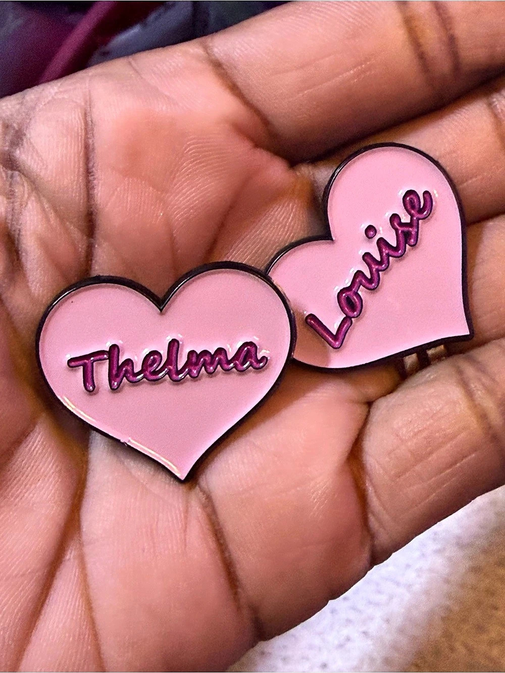 Pink Heart "Thelma Louise" Enamel pins